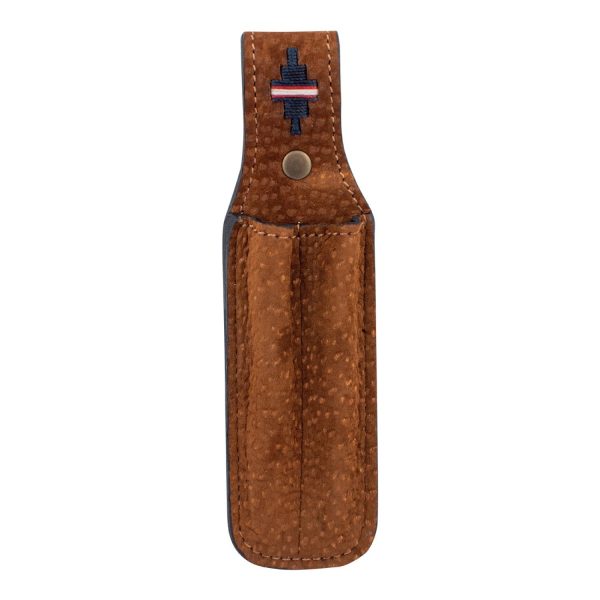 Porta Lapicera De Carpincho Bordado x 2