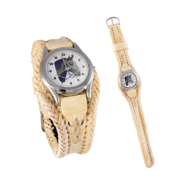 Reloj Con Malla De Cuero Crudo Dama - Imagen 2